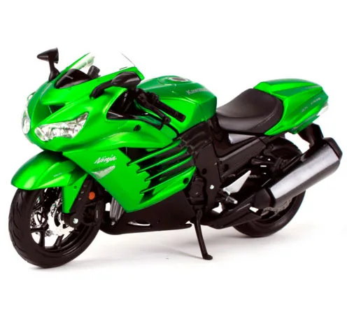 Сборная зеленая модель мотоцикла Maisto 1:12 Kawasaki Ninja ZX 14R сделай сам для мальчиков