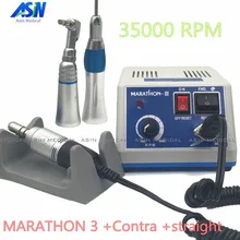2017 NEW dental Lab micromotor polish handpiece with contra angle & straight handpiece SEAYANG MARATHON 3 + Electric Motor