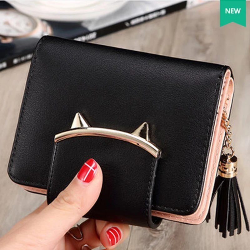 

Women 'S Purse Solid Hasp Decor Zipper All Match Wallet Short Wallet Ms Purse