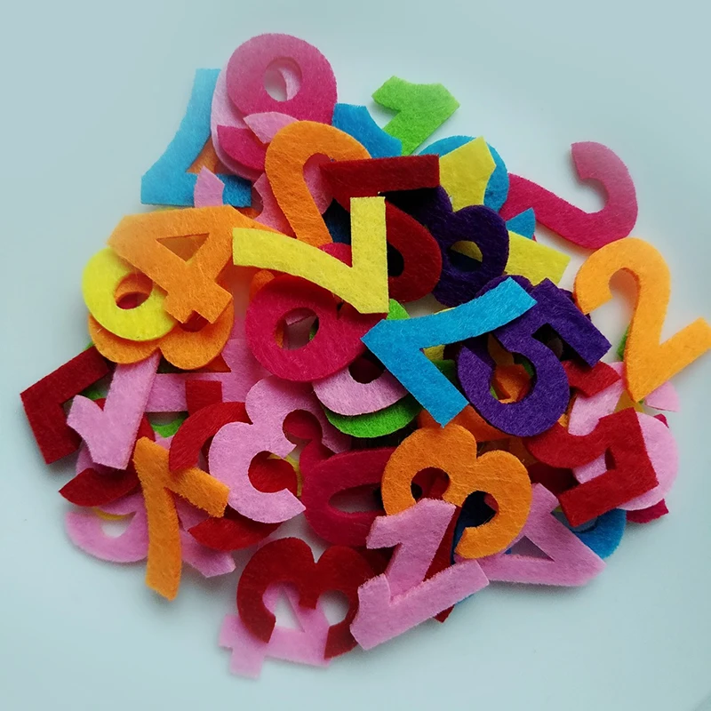 ZHUTOUSAN 200PCs Colorful Numbers Random 0 To 9 Patches DIY Non Woven