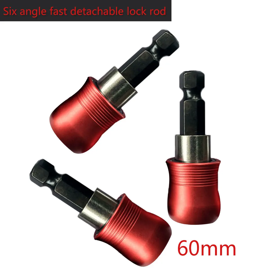 

Screwdriver Bit Red 1/4 Inch Hex Shank Quick Release Holder Extension Bar 60/100mm