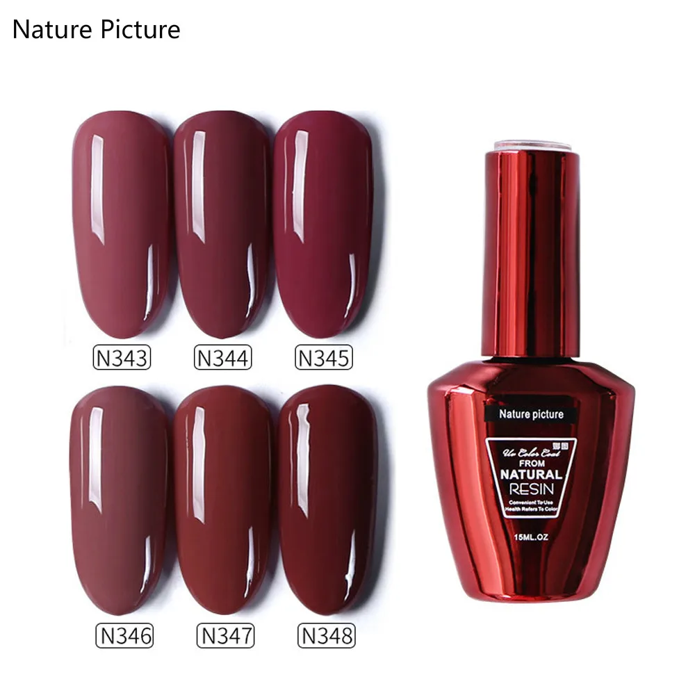 Nature Picture 10ML Red Bean Paste Color Nail Gel Soak Off UV LED Long