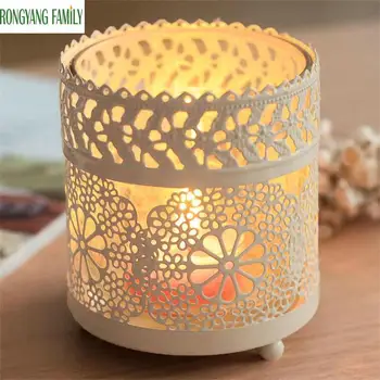 

Moroccan Iron Art Candle Holders Vintage Candlesticks Decorative Votive Candelabra European Wedding Party Romantic Home Decor