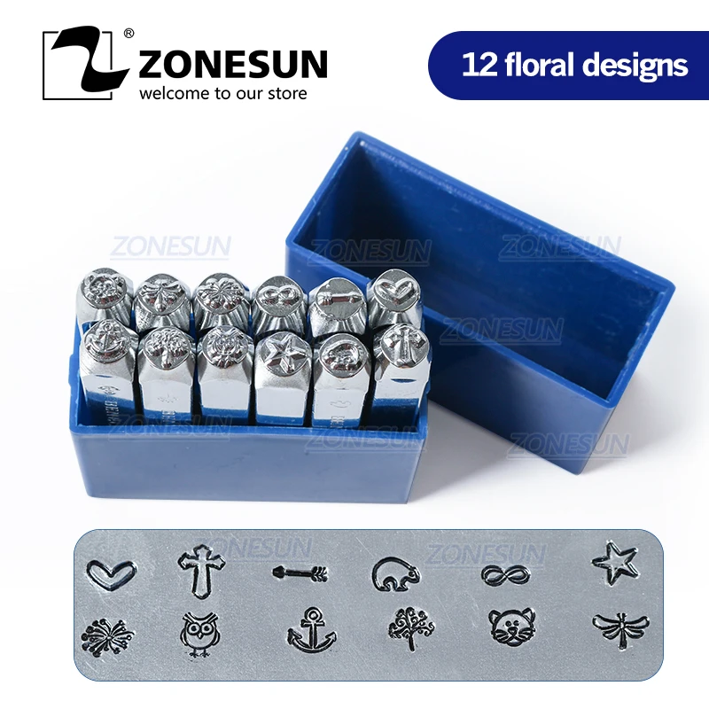 

ZONESUN 4PCS Jewelry Stamping Metal Alphabet LOGO Steel Stamps Mold Marking Tool Punch Die For Gold Ring Bracelet Necklace