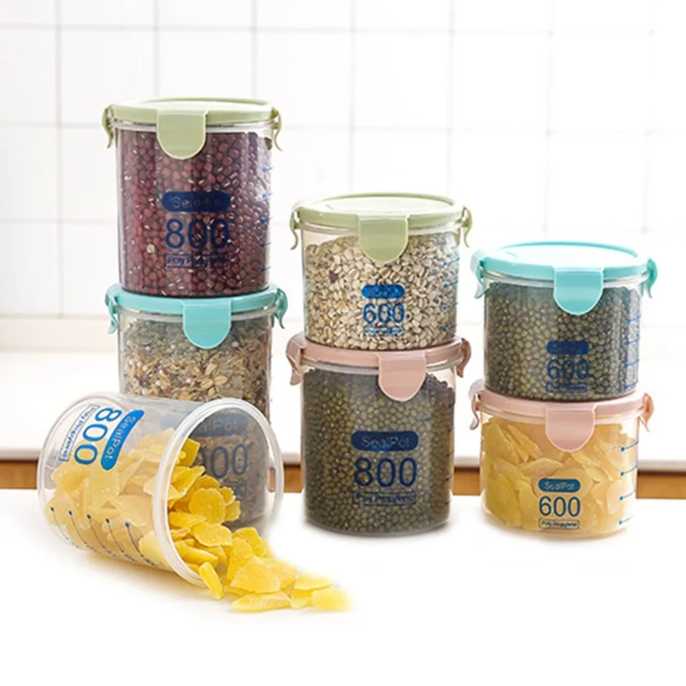 600ML+1000ML Practical Household Plastic Storage Food Storage Bottle