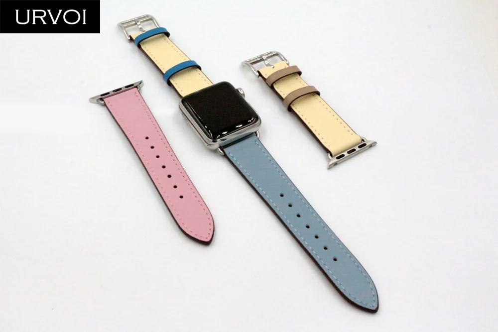 URVOI один тур для apple watch серии группа 5/4 3/2/1 Swift кожаный ремешок наручных часов iWatch