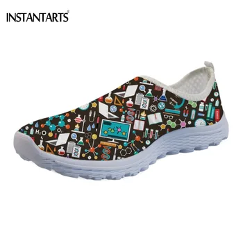 

INSTANTARTS Woman Summer Slip On Sports Shoes Science Pattern Sneakers Women Outdoor 2019 New Breathable Running Beach Shoes