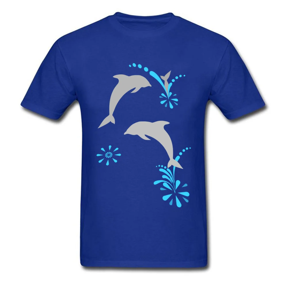 Company Adult T-Shirt Crew Neck Short Sleeve 100% Cotton Dolphins Joy T Shirt Family Tops T Shirt Free Shipping Dolphins Joy blue
