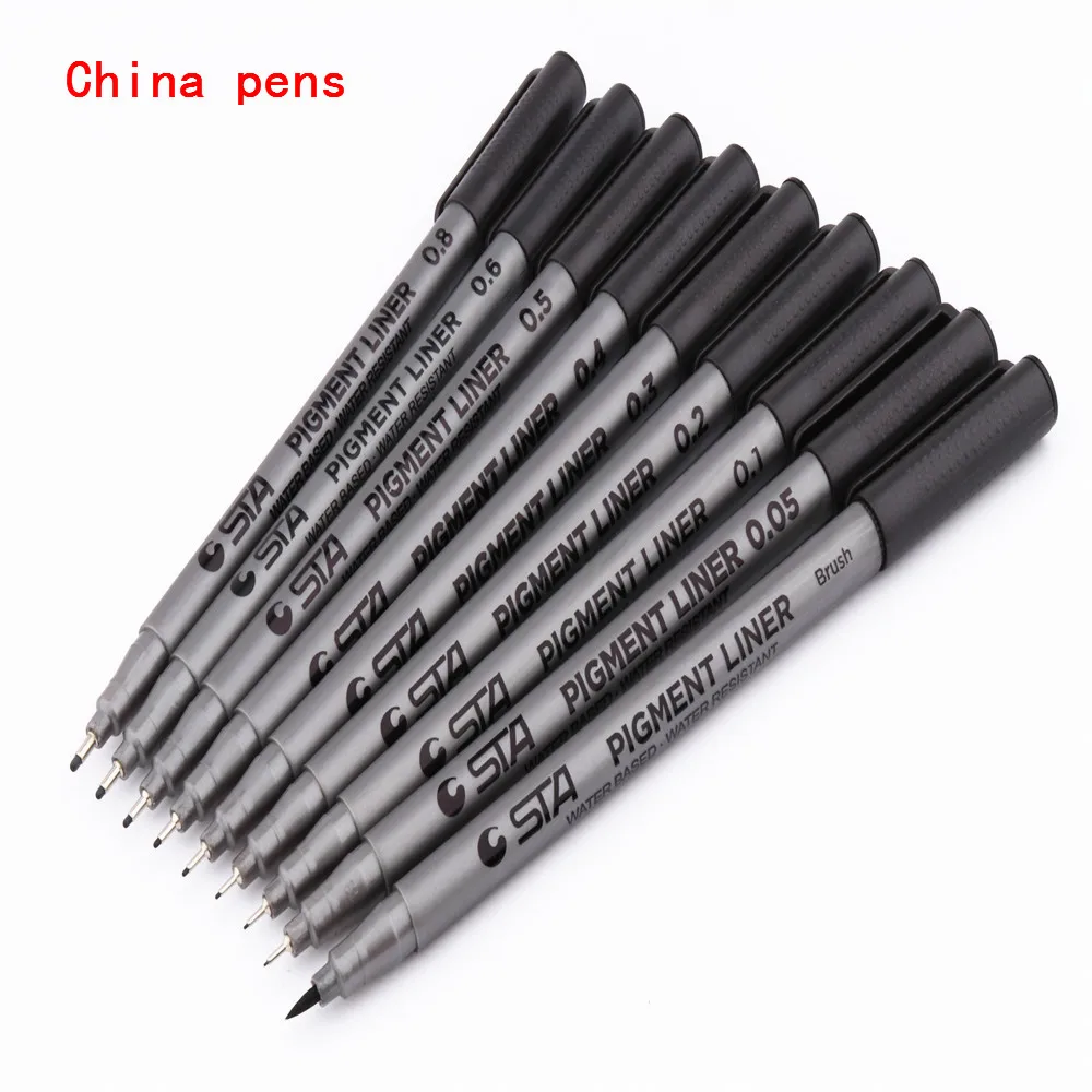 Waterproof STA Art Sketch Comics Art Marker Pen Pigment Liner Water Based For Drawing Handwriting School office stationery art marker pens,manga markers,manga marker pen,art markers,sketching markers