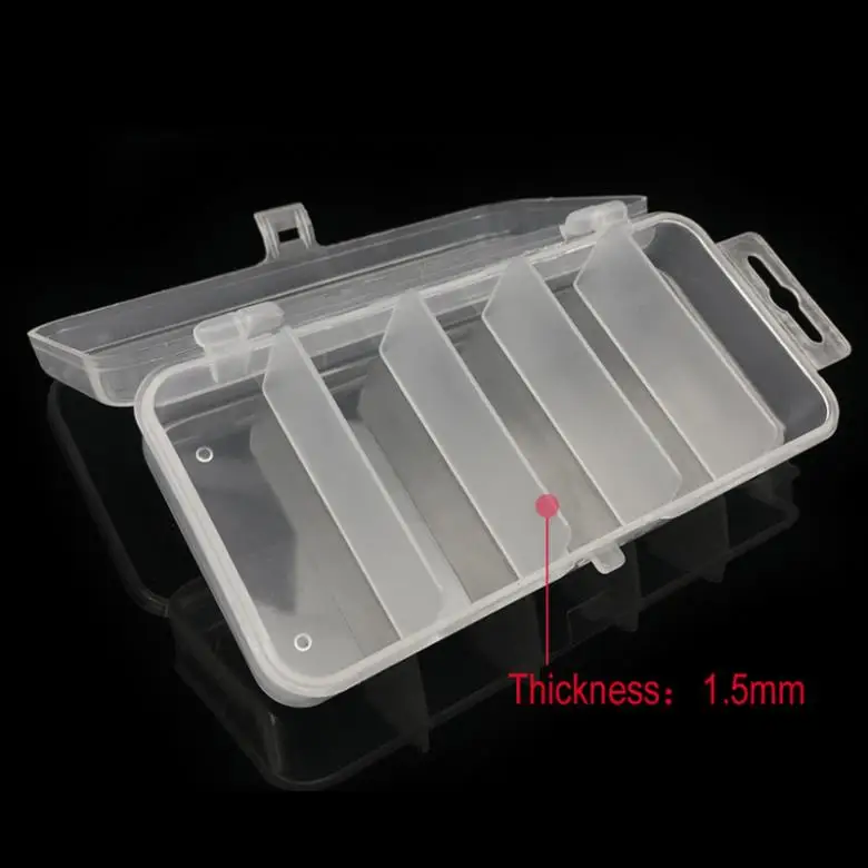 5 Compartments Multifunctional Fish Tackle Box for Fishing Lures Hooks Storage