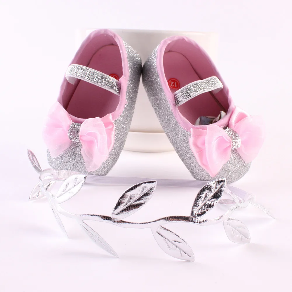 

Infant Girls Shoes+1pc Flower Hairband Kids Booties Shoe Animal Newborn Toddler First Walker Soft Sole Anti-Slip BFOF