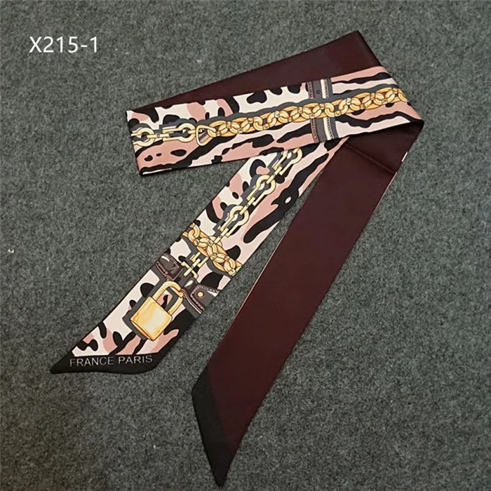 Sciarpa Skinny Stampa Leopardata Per Donna - Sottile In Raso - Lunga 192 Cm Per Borsa E Capelli