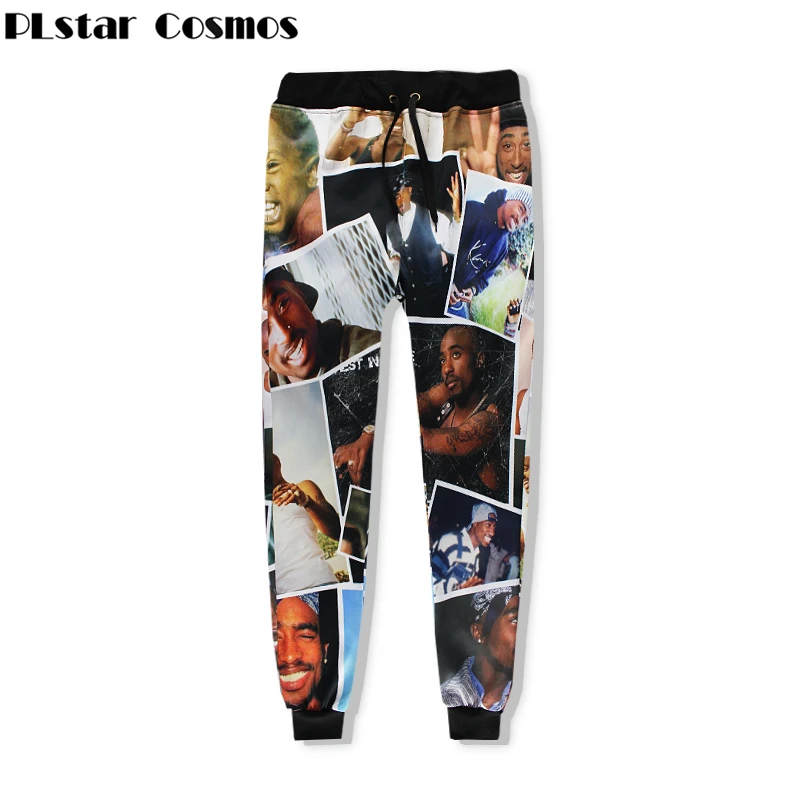 Брюки джоггеры PLstar Cosmos 2018 Новые повседневные брюки Tupac 2pac с объемным принтом