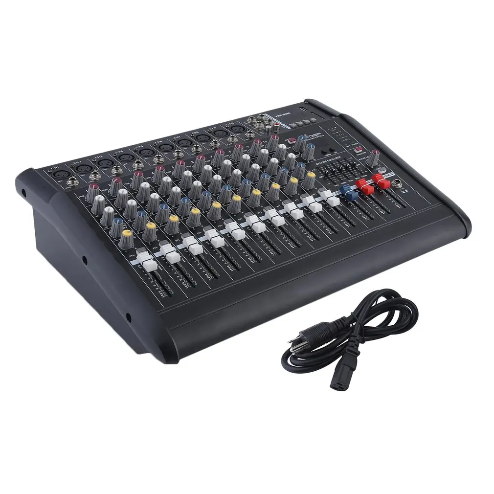 

Multifunctional Compact Design Powered Mixer 10 Channels Amplifier Mixer Audio Mixer Device Machine US Plug