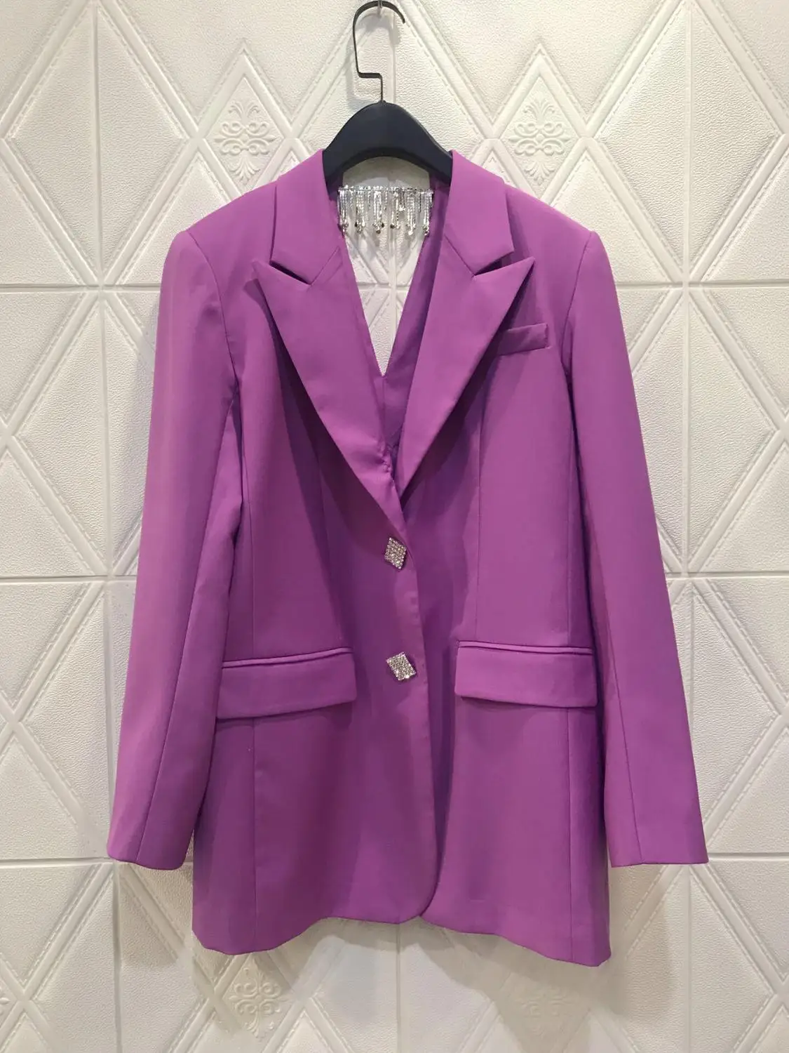 

2019 autumn new women diamonds tassel blazer coat ddxgz2