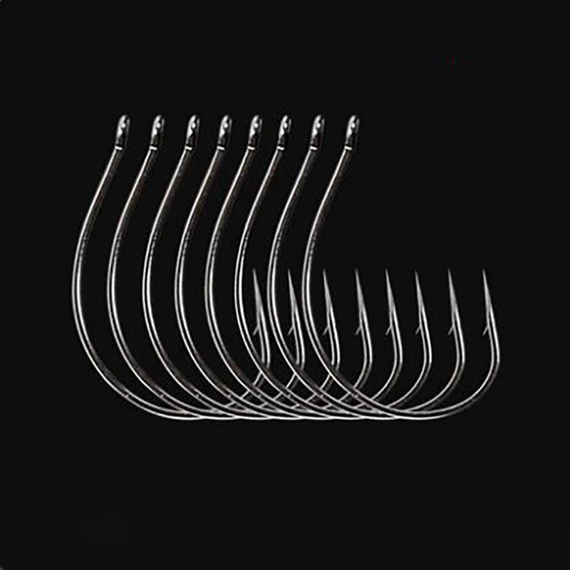 

Trulinoya 8pcs High quality black nickel hook Fish hook Fishing Soft Lure Hooks accessories free shipping