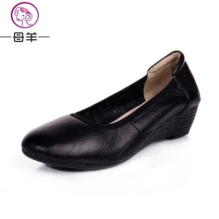 

Plus size(34-43) women genuine leather flat shoes woman newest fashion comfortable mother work nurse shoes women flats