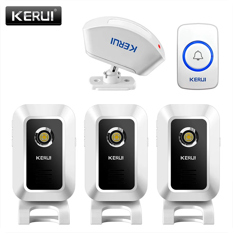 

KERUI Wireless Shop Store Welcome Door Entry Chime Smart Doorbell Curtains Infrared Motion Detector Door Alarm