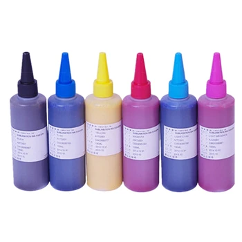 

6 color X 100ml Universal Sublimation Ink For Epson printer heat press sublimation heat transfer ink for mug cup t-shirt flag