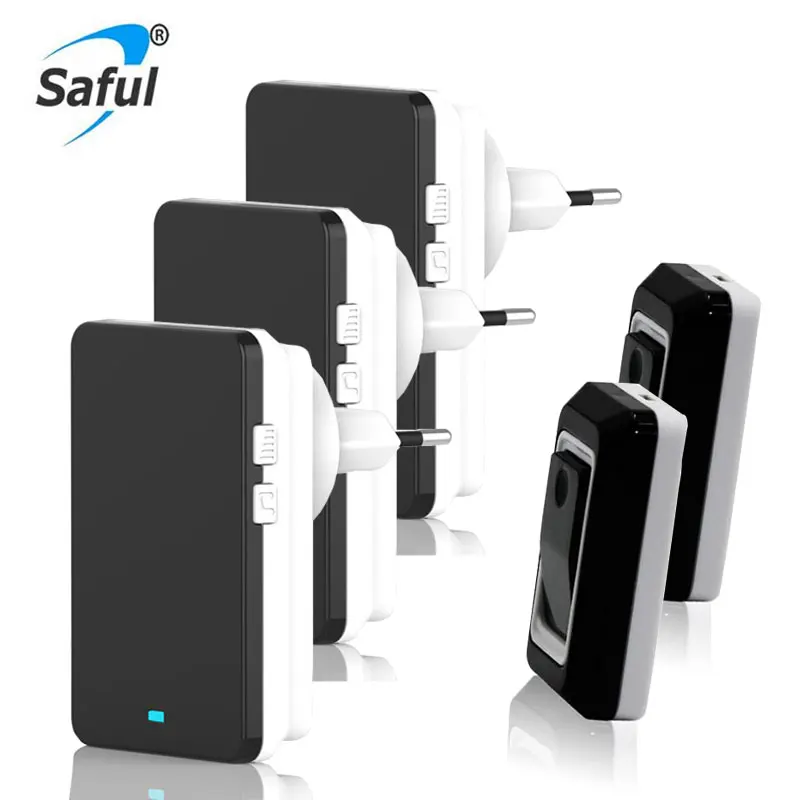 New 2V3 EU/UK Waterproof Electric Wireless Door Bell 220V 28 Chime Doorbells With 2 Transmitter