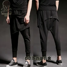 27-44! Новинка года Для мужчин одежда Мода стилист личности Корейский ноги шаровары Штаны Брюки Большие размеры певица костюмы