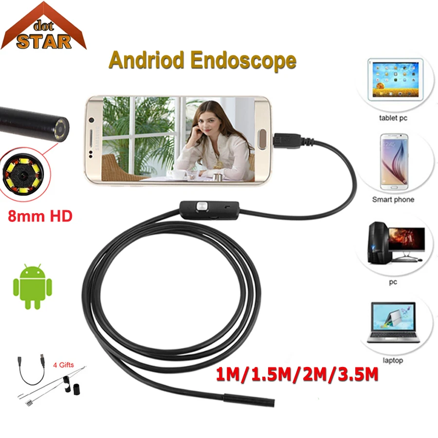 Stardot Endoscope 8mm lens Endoscope Android Camera 1M 2M 3.5M