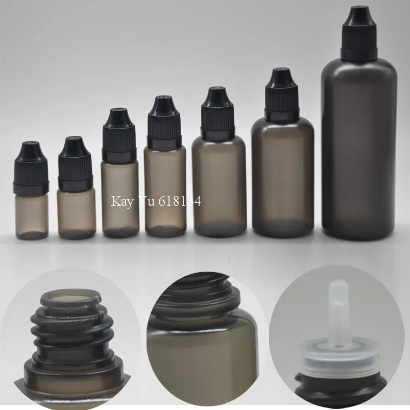 

Multiple size 5ml 10ml 15ml 30ml 50ml black PE plastic e vape liquid dropper bottles/100ml e liquid black bottle with dropper
