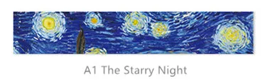 1 шт. Ван Гог серия масляной живописи клейкая лента Звездная ночь декоративная васи лента DIY Скрапбукинг маскирующая лента школьные принадлежности - Цвет: A1