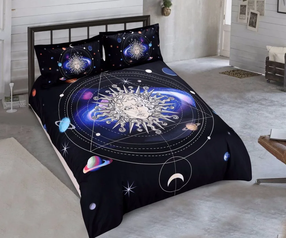 3D Fire Star Постельное бельё Твин Полный Queen King Размеры Вселенная космического пространства планета Постельные покрывала 2/3 шт. Набор пододеяльников для пуховых одеял комплект наволочка