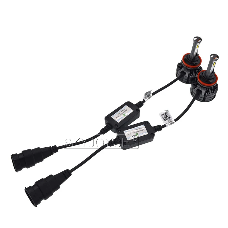 SKYJOYCE 1 Set Car Light H11 LED Headlight H4 LED Bulbs With CSP Chips 50W 9000LM 6000K White Mini T6 Auto Headlamp Fog Light (2)