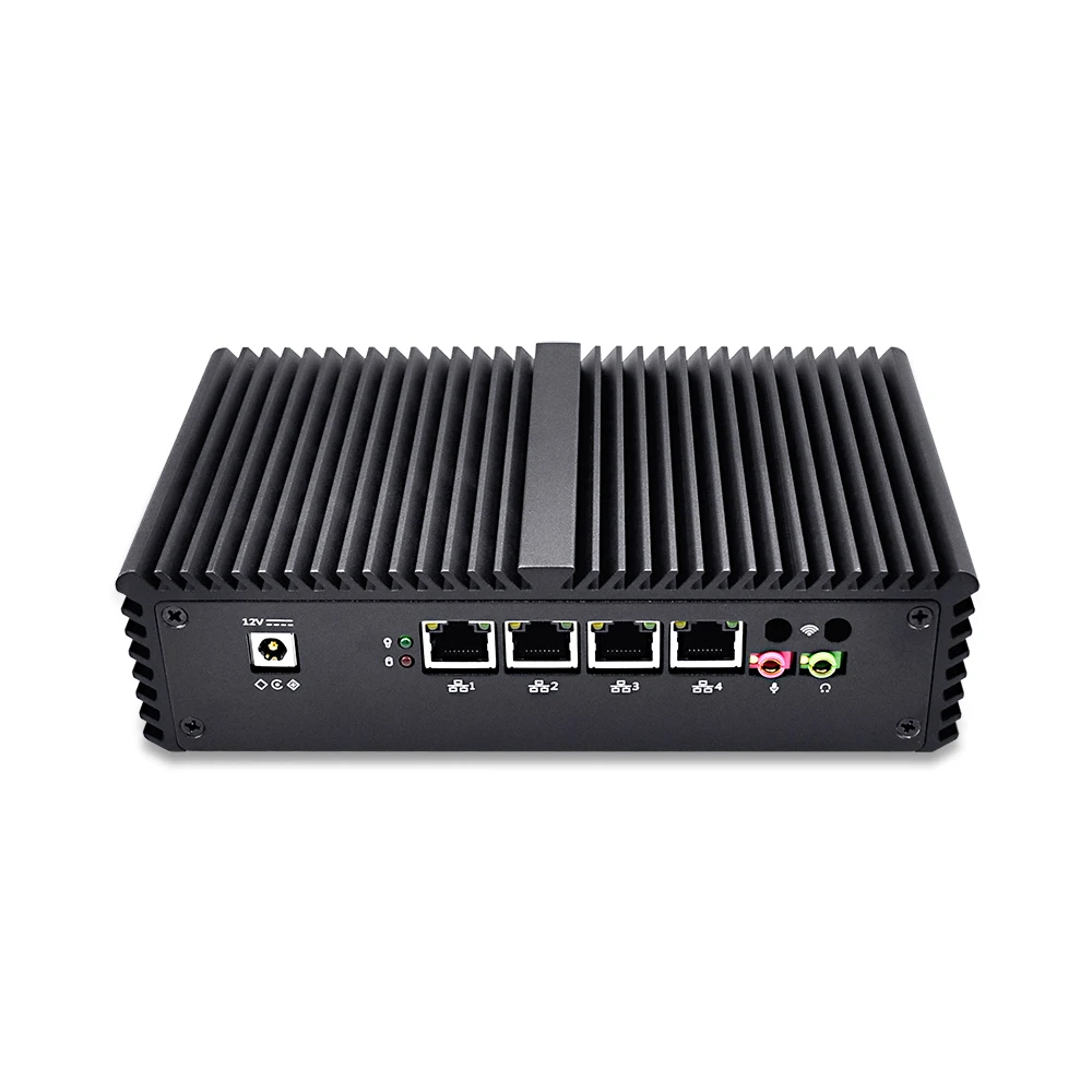 QOTOM 4 гигабитный NICs Мини ПК Q350G4Y Q370G4Y Core i5 i7 11 5 Вт Barebone промышленный шлюз брандмауэр