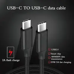 М 1 м нейлон USB 3,1 мужчин и тип-c кабель USB-C мощность доставки быстрое зарядное устройство Соединительный кабель для samsung huawei Macbook