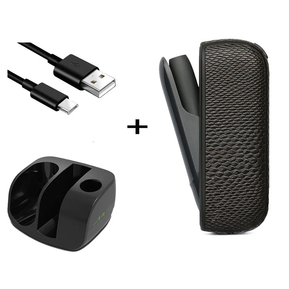 JINXINGCHENG зарядное устройство для зарядки чехол для iqos 3,0 кожаная сумка защитный чехол Аксессуары - Цвет: blackC30