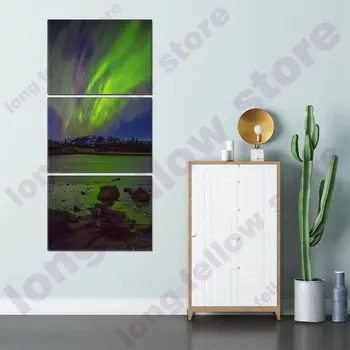 

3 Panels The Aurora Borealis Posters and Prints Abstract Artwork Wall Art for Living Room Office Home Wall Decor Dropship Retail