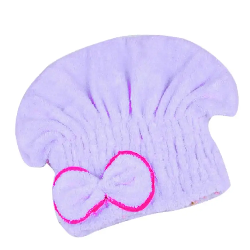 Тюрбан для волос из микрофибры быстро сухие полотенца для волос шляпа обернутая полотенце шапочка для купания леверт Прямая поставка mar3 - Цвет: Purple