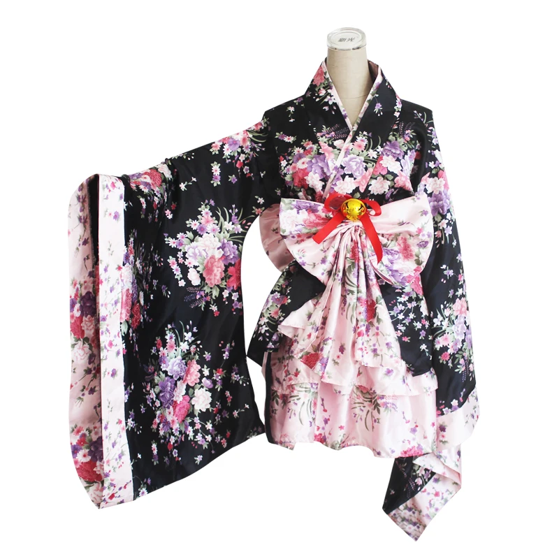 Free Shipping Cherry Blossoms Women Traditional Japanese Kimono Lolita