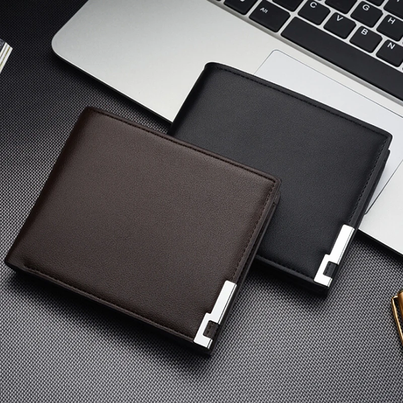 

Korean version of the young men' s cross - section wallet Men 's short paragraph wallet