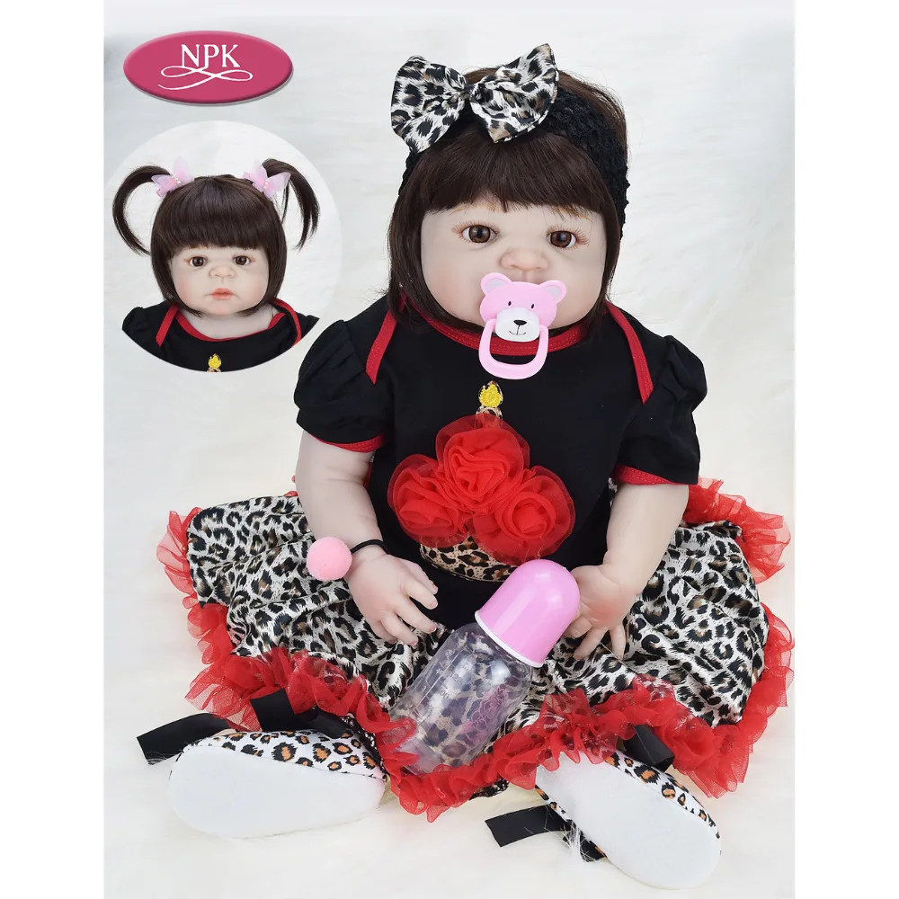 

NPK Full Silicone Reborn Baby Doll Bathe Toy 55CM Vinyl Lifelike Princess Toddler Toys for Girl Boneca Realista Menina Brinquedo