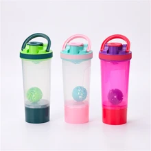 Girls Whey Protein Water Bottle With Shaker Ball Sports Shaker Bottle Eco-friendly Shaker Protein Fitness Hiking Traveling