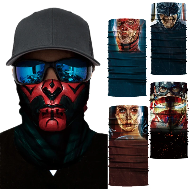 

Superhero Captain America Batman The Flash Motorcycle Cycling Neck Scarf Half Face Mask Bandana Headband Cosplay Adult Masks
