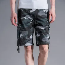 Новые камуфляжные свободные мужские шорты Карго крутые летние военные камуфляжные шорты Горячая Распродажа Homme карго шорты, 19017