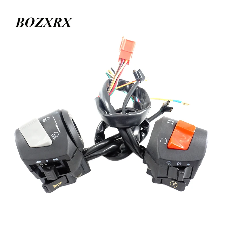 BOZXRX Универсальный рупорный переключатель для мотоцикла, сигнальный сигнал поворота, светильник, кнопка управления, руль, части для Honda CB400 1992-1998