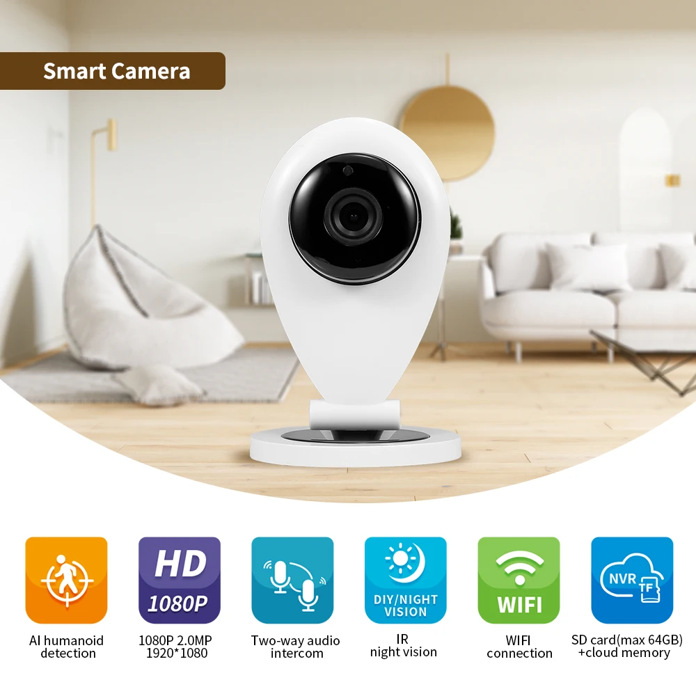 1080P Surveillance WiFi Camera WiFi Wireless IP Camera With Night Vision Two-way Audio Motion Detection Function CCTV Camera 1080P Surveillance WiFi Camera WiFi Wireless IP Camera With Night Vision Two-way Audio Motion Detection Function CCTV Camera