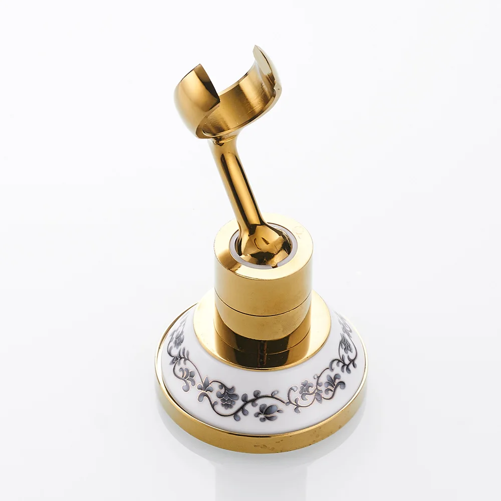 Shower Mounting Brackets Gold Brass Swivel Handheld Shower Holder Shower Head Seat Rack Bathroom Parts Bath Accessories (6)