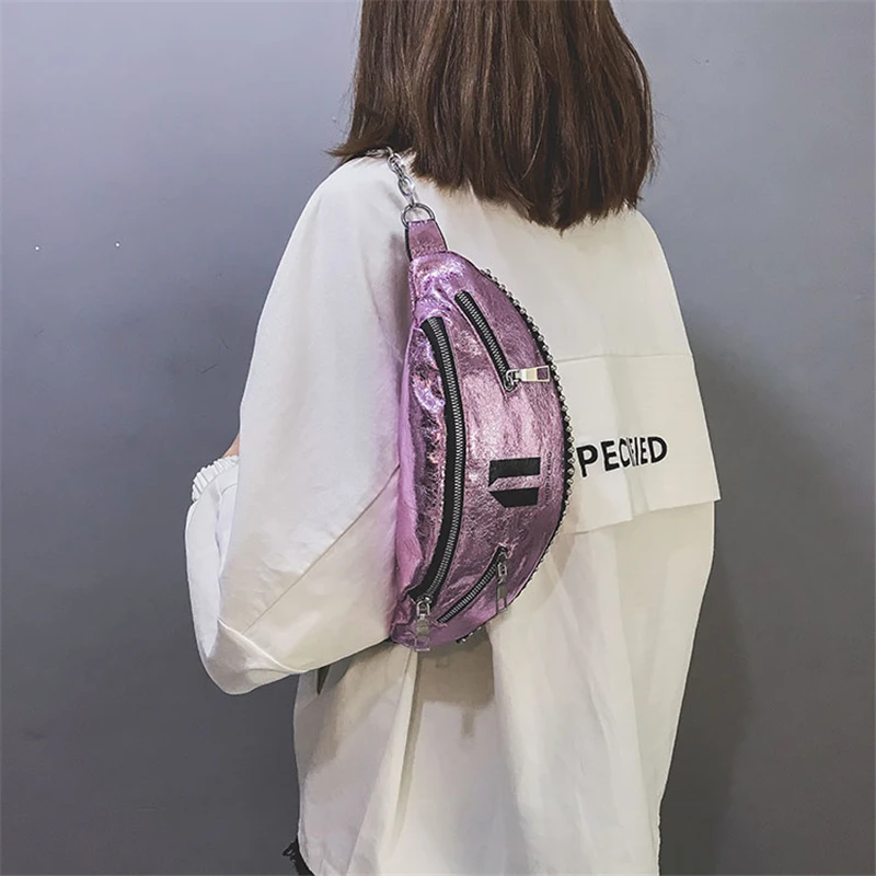 2019 Brand New Women Waist Bag Fanny Pack Shoulder Chest Bum Purse Travel Rivets Punk Stud Tote Casual Simple Waist Pack Ladies 2019 Brand New Women Waist Bag Fanny Pack Shoulder Chest Bum Purse Travel Rivets Punk Stud Tote Casual Simple Waist Pack Ladies