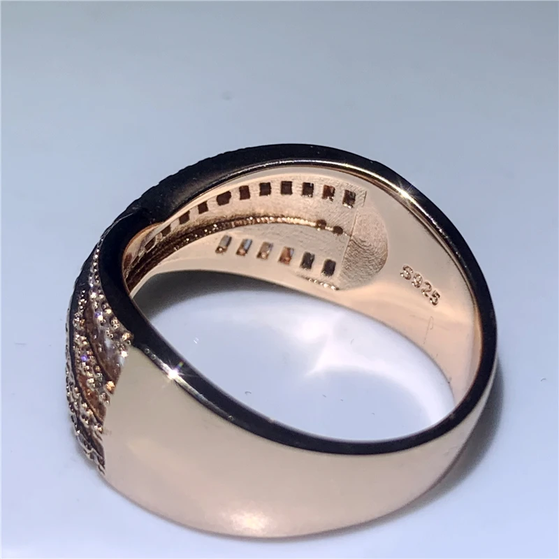 Cross Promise ring 925 Sterling silver T shape AAAA cz Vintage Engagement Wedding Band Rings for women Bridal Finger Jewelry
