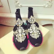 Hong Kong/тайландские брендовые носки на платформе с украшением в виде кристаллов; Повседневная обувь; высокая обувь