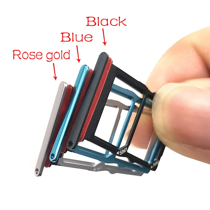 10 шт./партия Micro Nano SIM держатель для карт лоток адаптер держателя слота Разъем для huawei P30 черный/розовое золото/синий