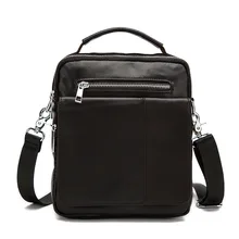 Soft face handbags solid color Genuine Leather men's bag Korean men bags design zipper closure vertical men shoulder bags