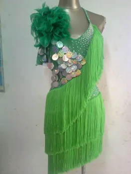 

New style Latin dance costume sexy tassel Feather latin dance competition dress for lady latin dance Tango cha-cha dance dresses